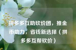 拼多多互助砍价团，推金币助力，省钱新选择（拼多多互帮砍价）  第1张