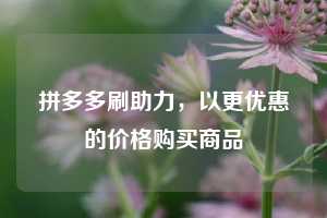 拼多多刷助力，以更优惠的价格购买商品  拼多多助力 拼多多推金币 拼多多推金币助力 拼多多助力平台 拼多多助力项目 拼多多助力网站 赚钱项目 暑假赚钱项目 拼多多赚钱 第1张